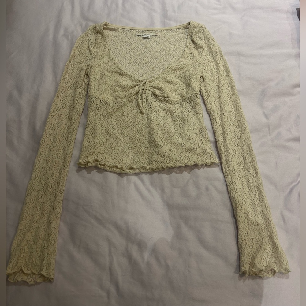 Urban Outfitters Cream Lace Crop Top